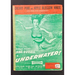 Vintage Underwater Sheet Music Jane Russell Cherry Pink Apple Blossom White 1951
